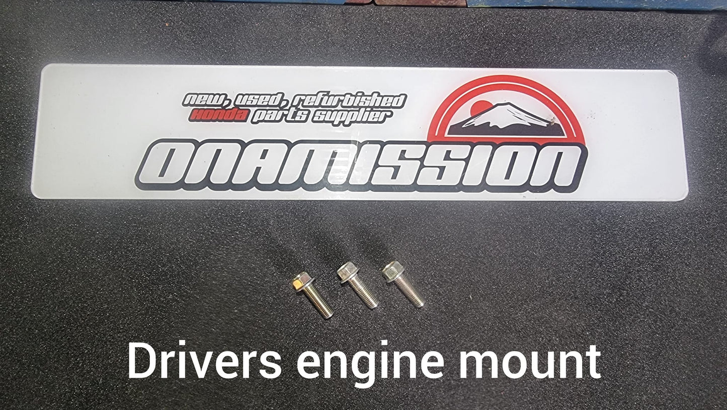 Honda Ep3 / DC5 zinc plated drivers Engine Mount bolts