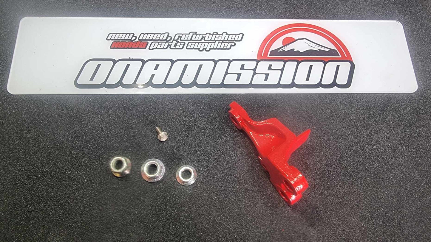 Honda K20 Ep3 / DC5 powder coated drivers post upper engine mount bracket and zinc plated bolts