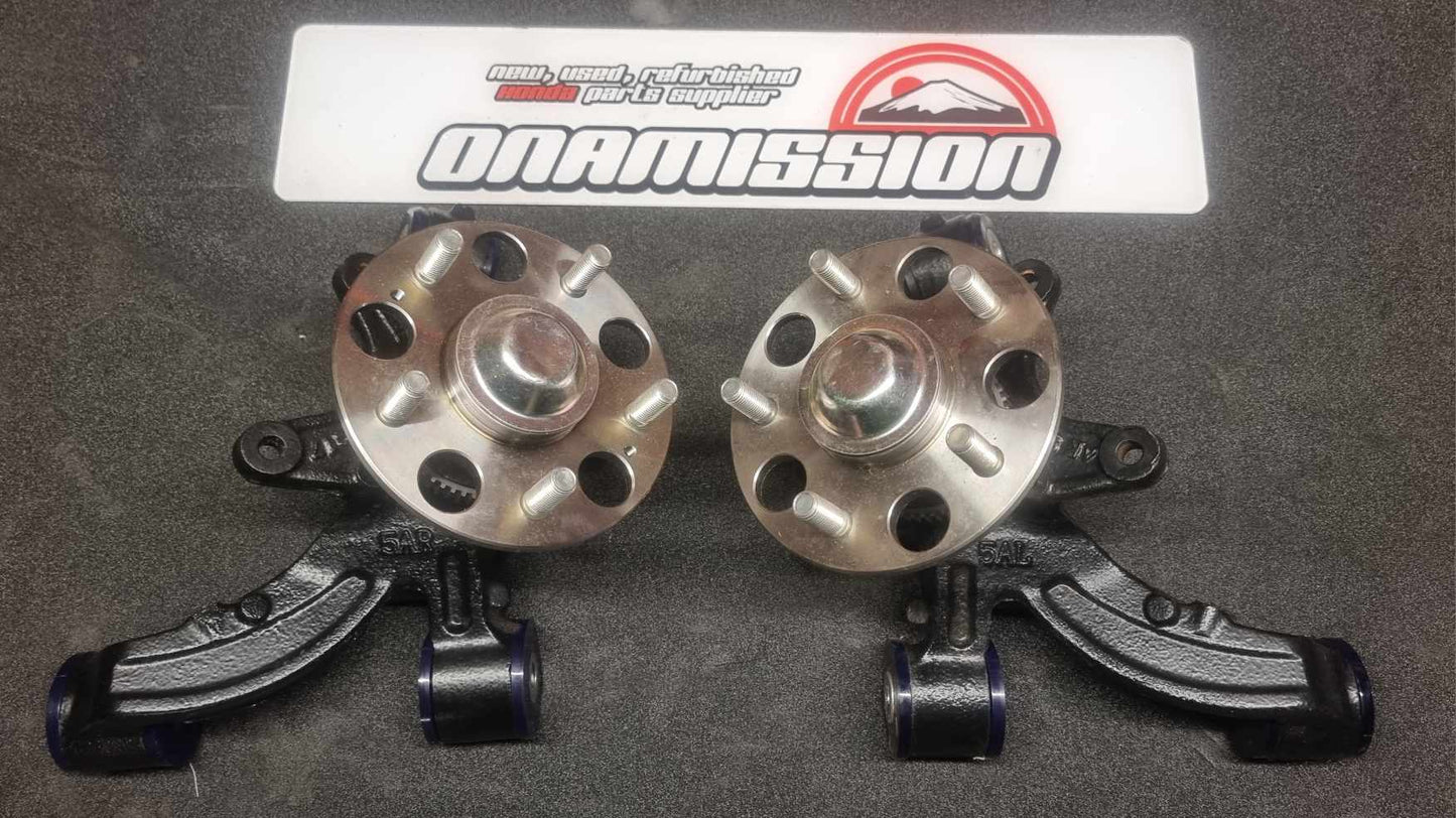 Honda Civic EP3 rear hubs powder coated with ntn bearings and super pro bushes
