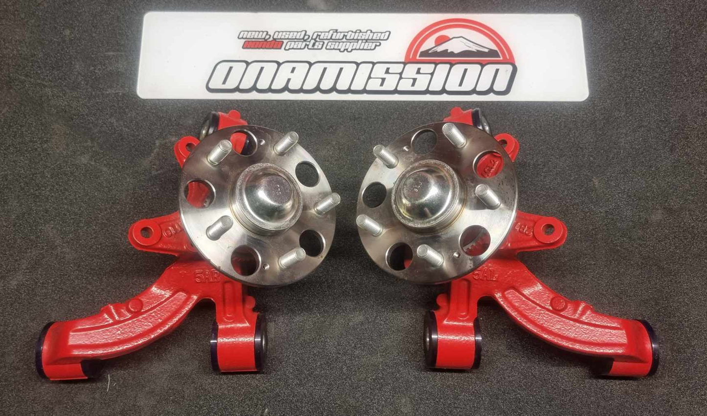 Honda Civic EP3 rear hubs powder coated with ntn bearings and super pro bushes