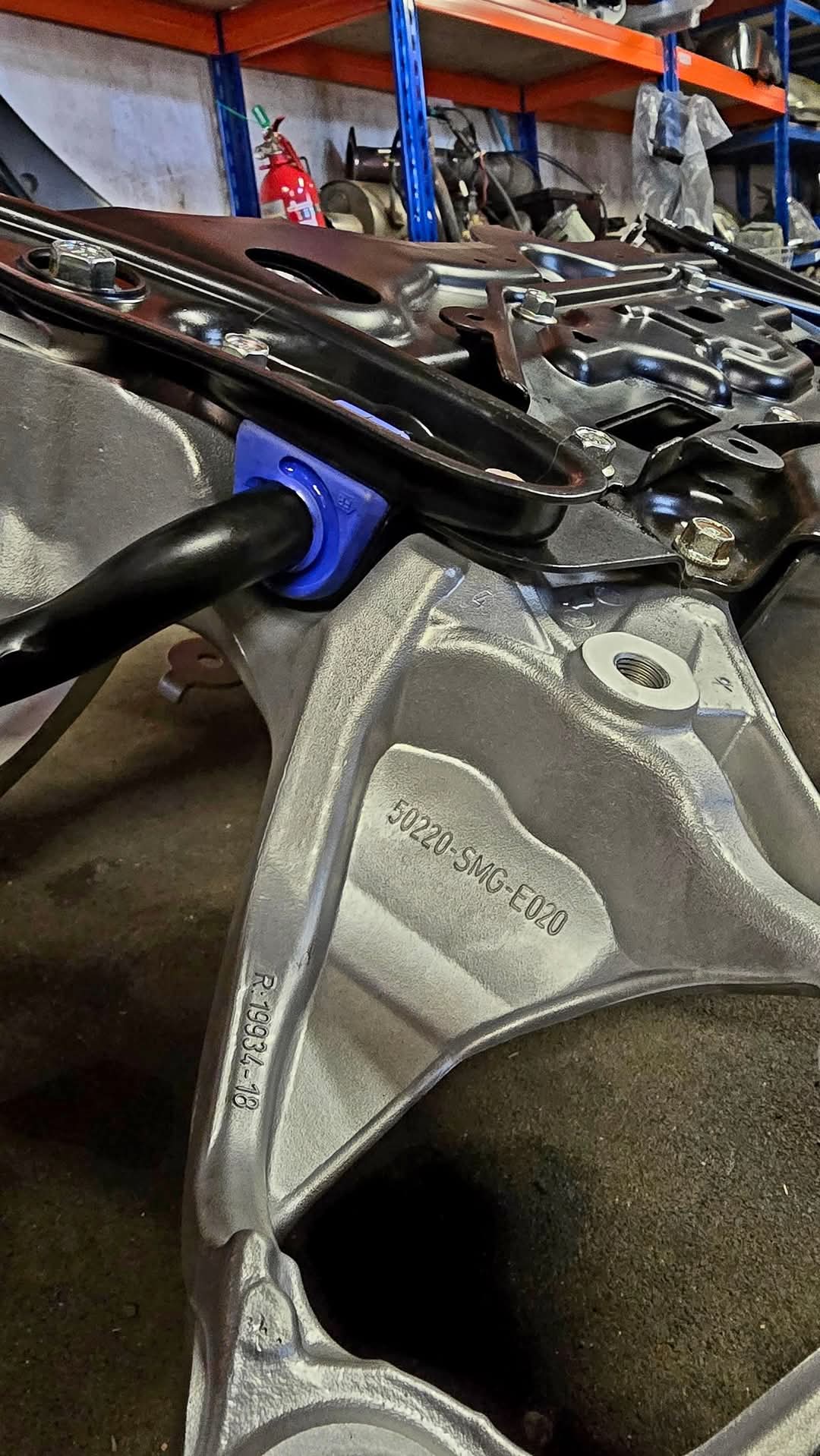 Honda Civic FN2 refurbished subframe . Vapour blasted , powder coated , Hardrace ARB bushes , anti roll bar