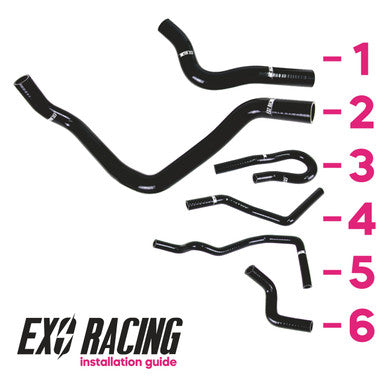 B16 B18 silicone hose location diagram for Honda Civic and Integra