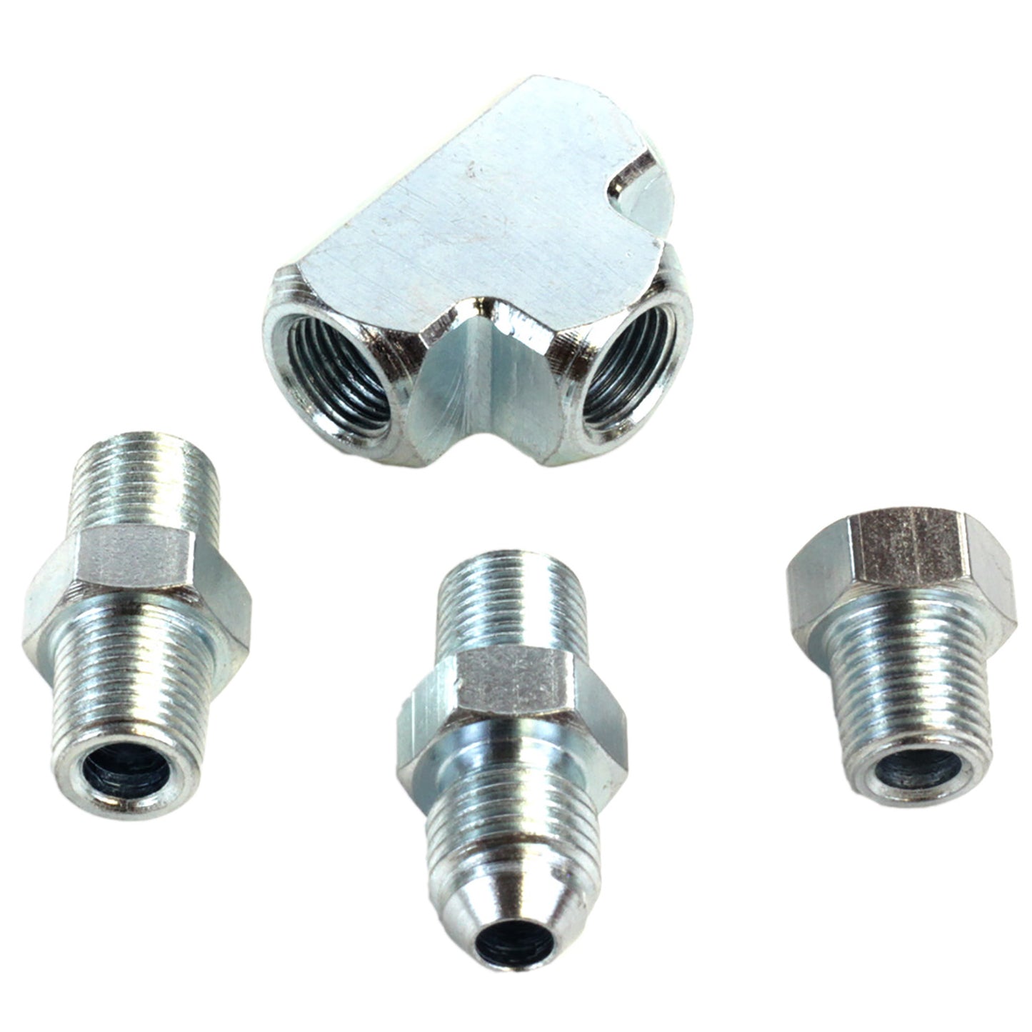 Exoracing 1/8"Npt to An04 T-Piece Oil Feed Pressure Sensor Adapter