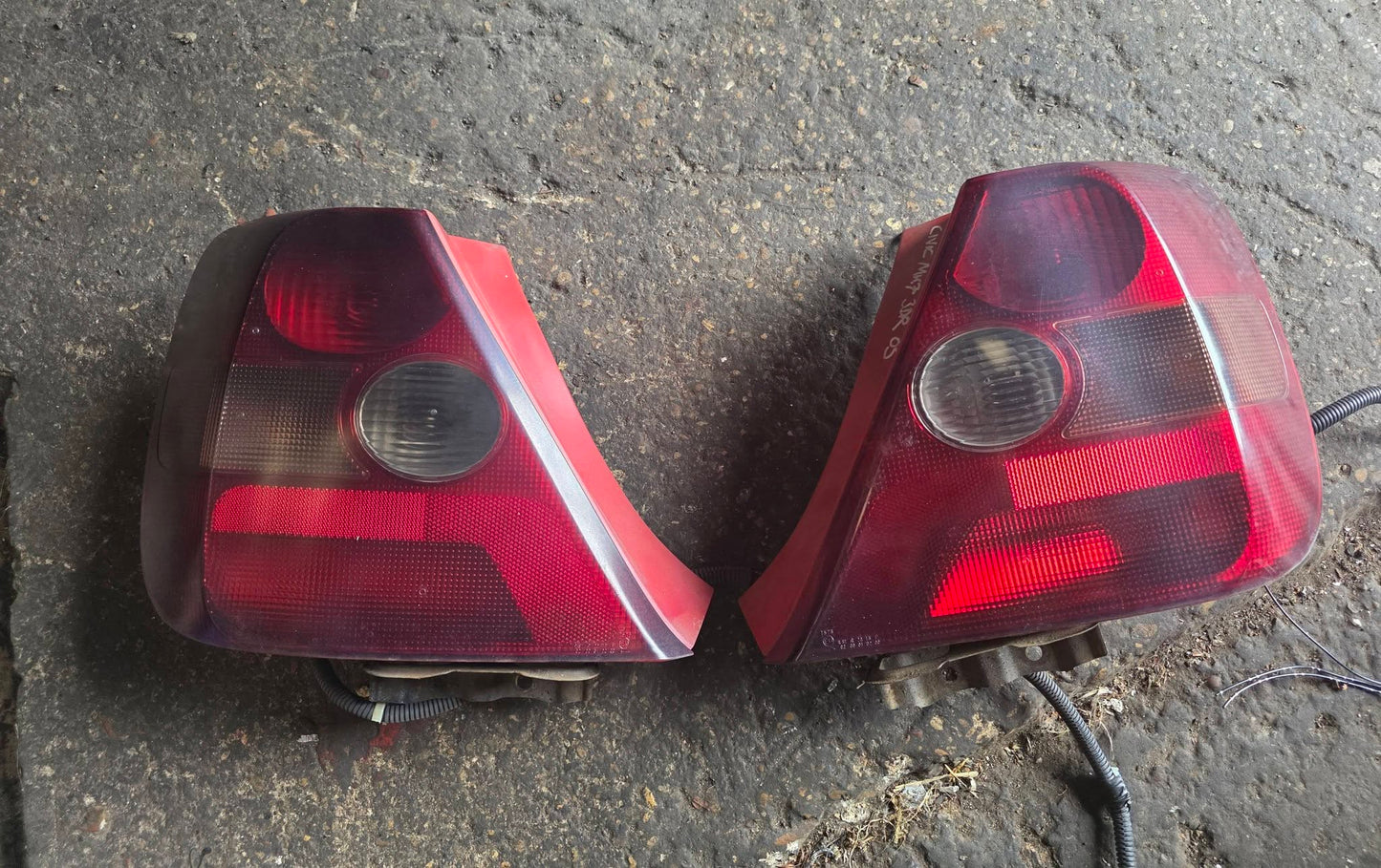 Honda Civic EP3 tinted pre facelift rear tail lights with loom cut