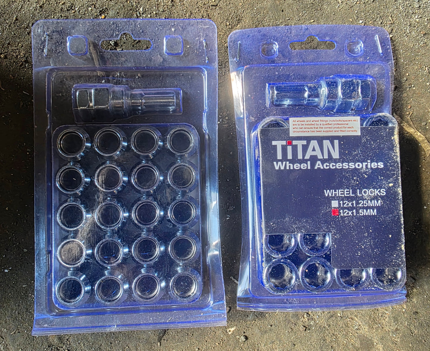 Titan Alloy Wheel Tuner Nuts Set of 20 - Tuner Key - M12x1.5 Slim Chrome
