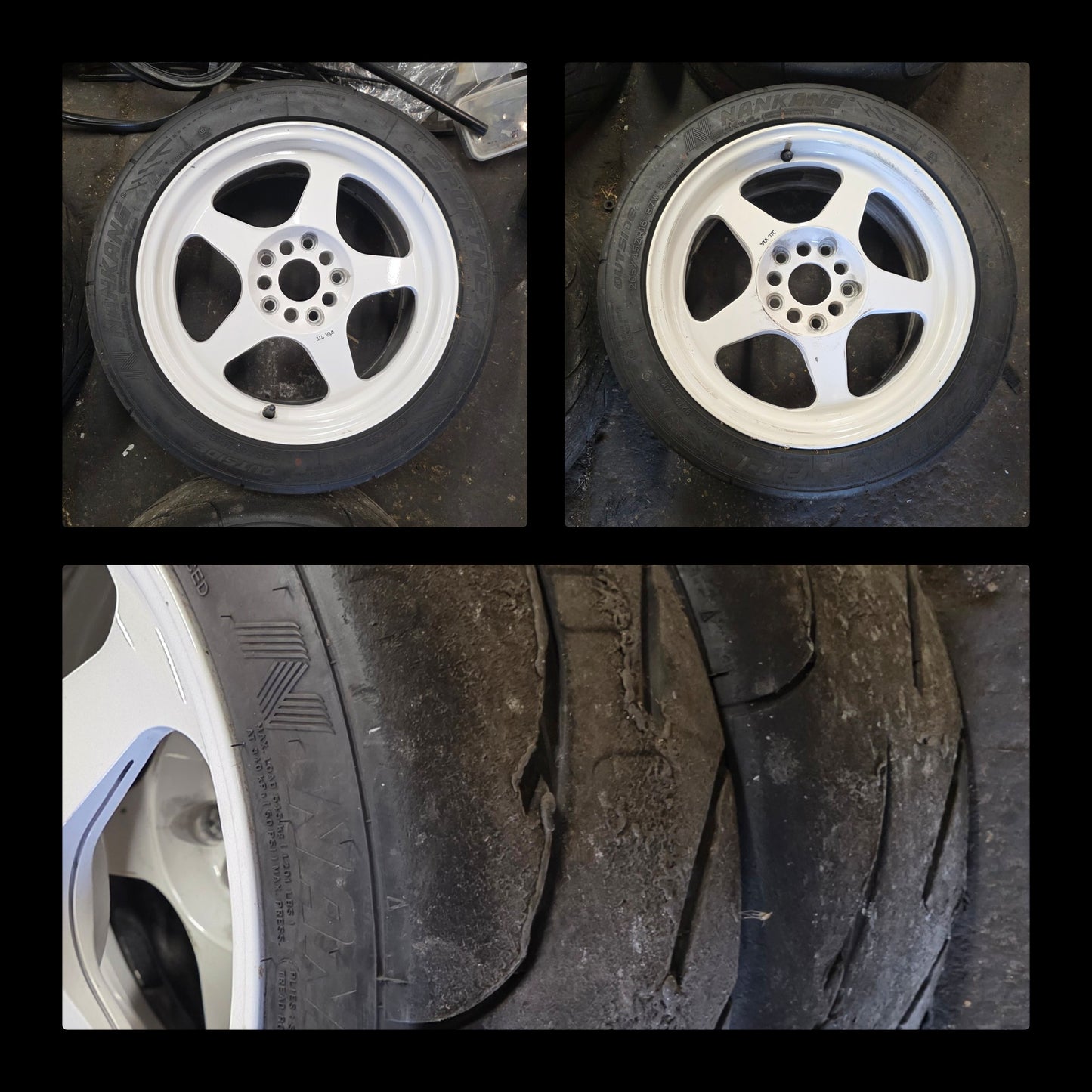 Pair of 5 spoke rota wheels . 16 inch . 205 45 16 AR1 tyres fitted 5 x 114.3