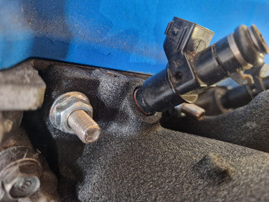 Exoracing M8x1.25x50 stainless manifold stud close up
