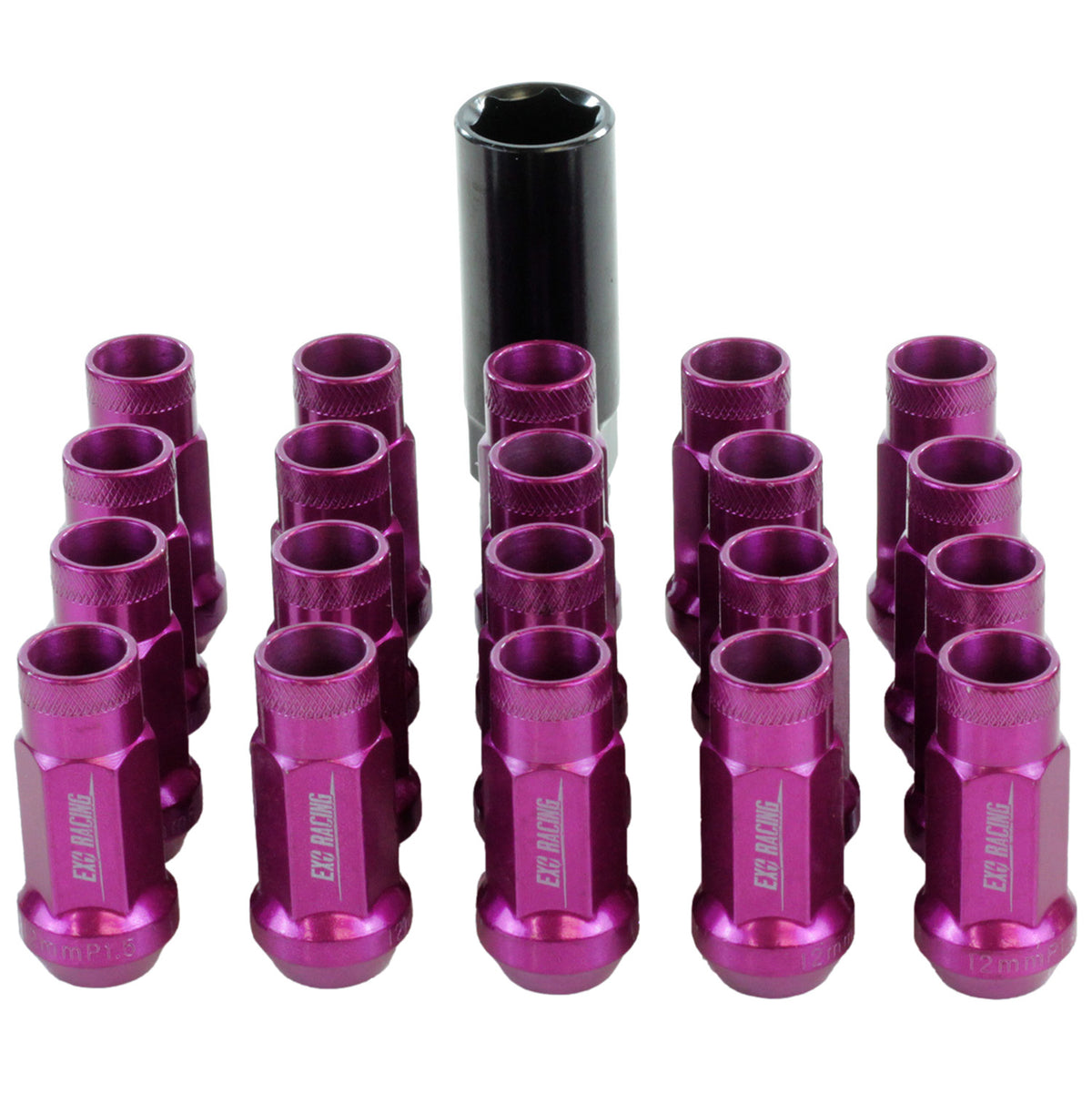 20 x Exoracing Wheel Nuts Forged Steel M12x1.25, Forged Steel Purple M12x1.25