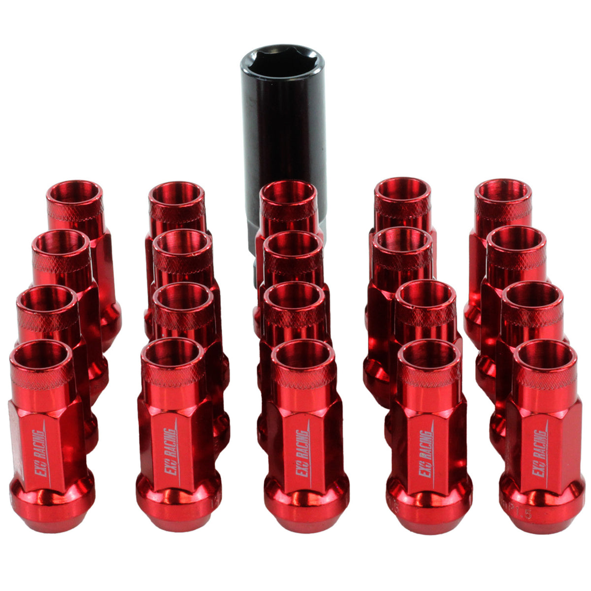 20 x Exoracing Wheel Nuts Forged Steel M12x1.25, Forged Steel Red M12x1.25