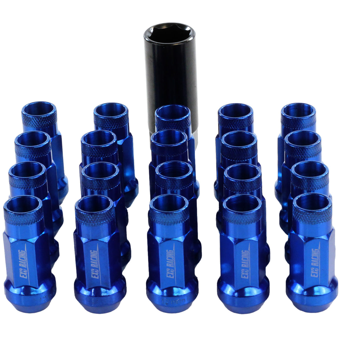 20 x Exoracing Wheel Nuts Forged Steel M12x1.25, Forged Steel Blue M12x1.25
