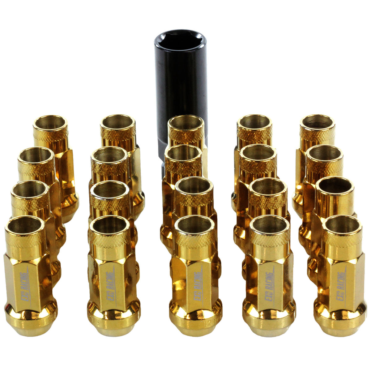 20 x Exoracing Wheel Nuts Forged Steel M12x1.25, Forged Steel Gold M12x1.25