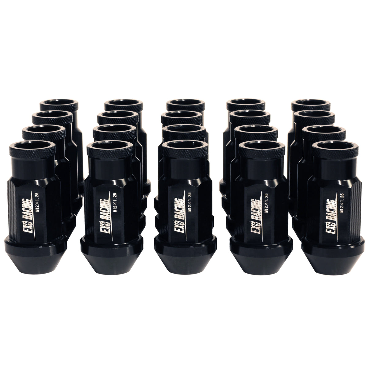 20 x Exoracing Wheel Nuts Aluminium M12x1.5, Aluminium Black M12x1.5