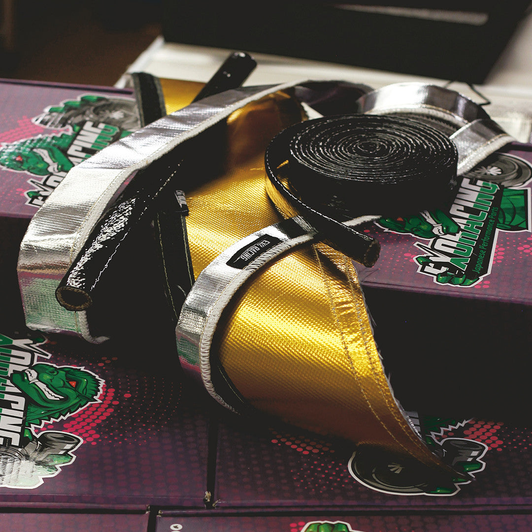 Exoracing Velcro heat sleeve close up reflective foil face
