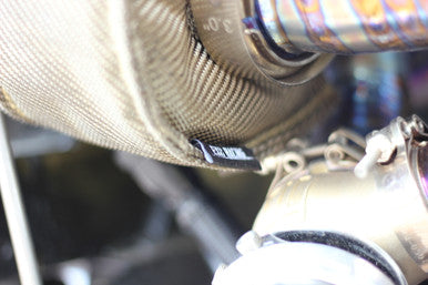 Exoracing Turbo Blanket V3 fitted to turbocharger turbine housing