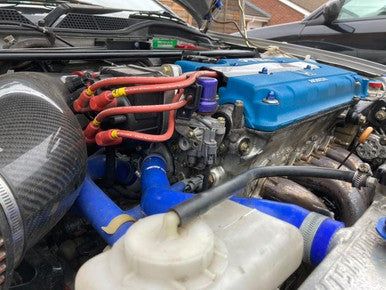 Black silicone coolant hose with purple inner layer for Honda B-series