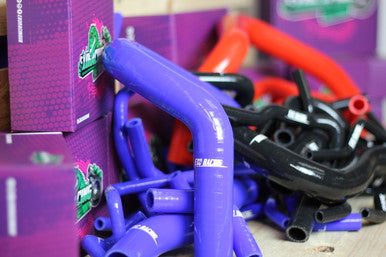 Black silicone coolant hose with purple inner layer for Honda Civic FN2