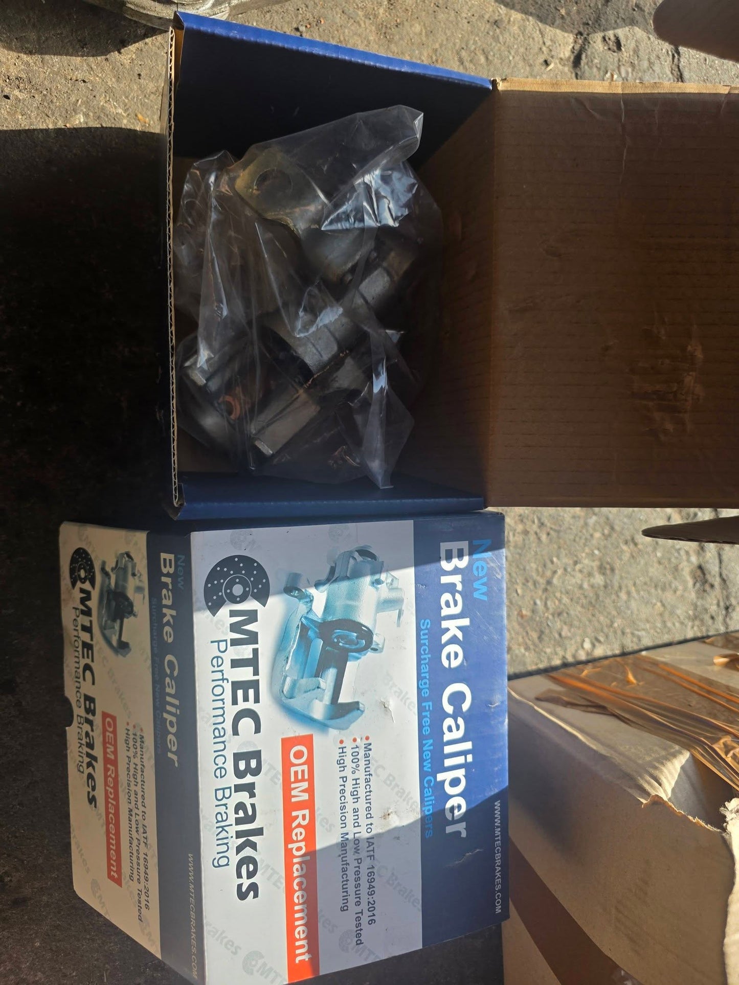 Brand new Honda Civic EP3 Mtec rear brake calipers with brand new mtec rear brake discs and pads