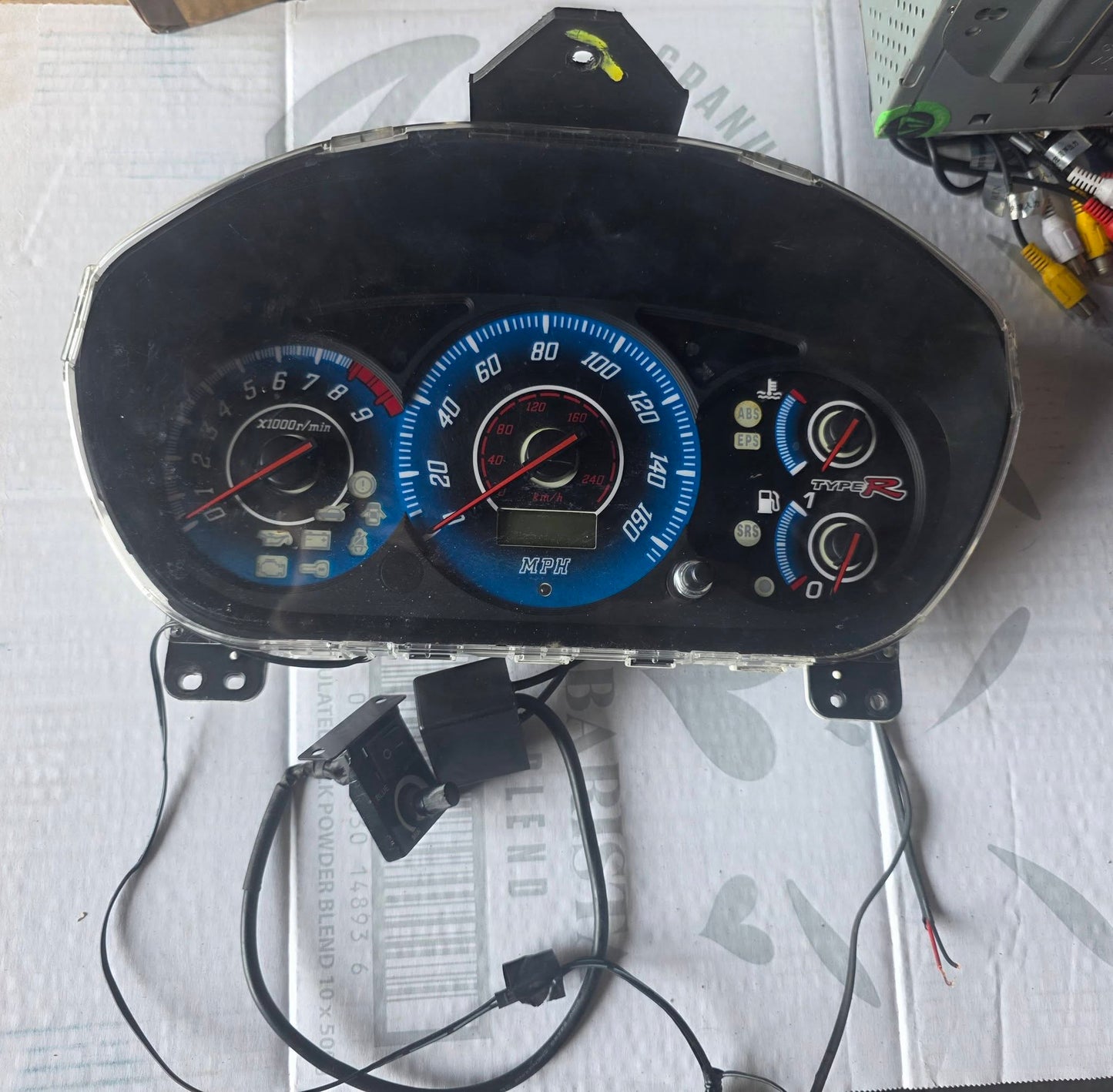 Honda Civic EP3 aftermarket clocks dials cluster gauges green or blue lighting