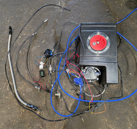 Cooling mist methanol injection kit with tank , controllers , gauge , level line , dual nozzle etc