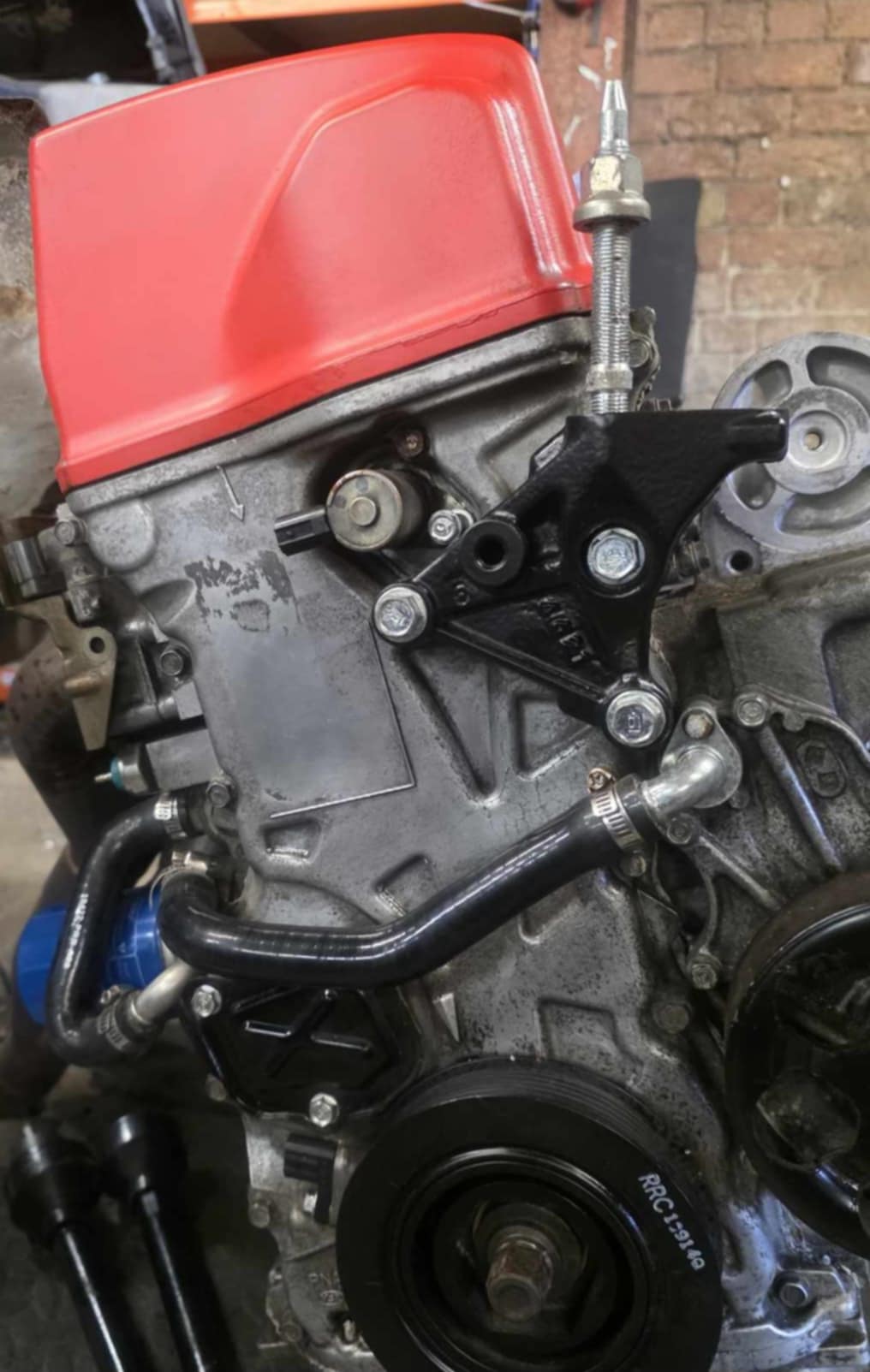 Honda EP3 DC5 powder coated driver side engine mounting bracket