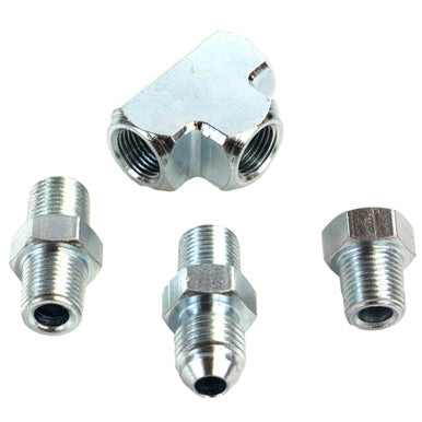 Exoracing 1/8"Npt to An04 T-Piece Oil Feed Pressure Sensor Adapter