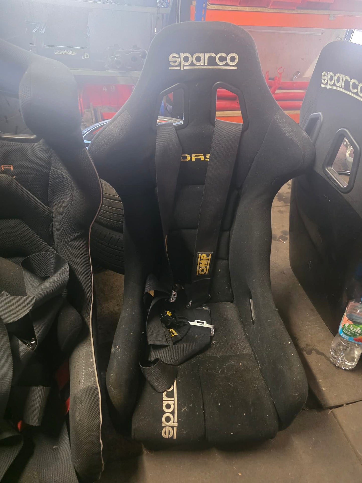 Sparco corsa bucket seat with omp harness out of date