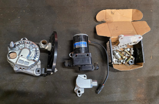 Honda k20 k24 electric water pump kit . Meziere pump . Ktuned . Tractuff blank . S2000 alternaror